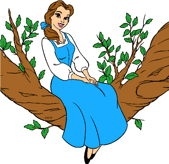 Disney Princess Belle Clipart - Disney Princess Belle Blue (569x550), Png Download
