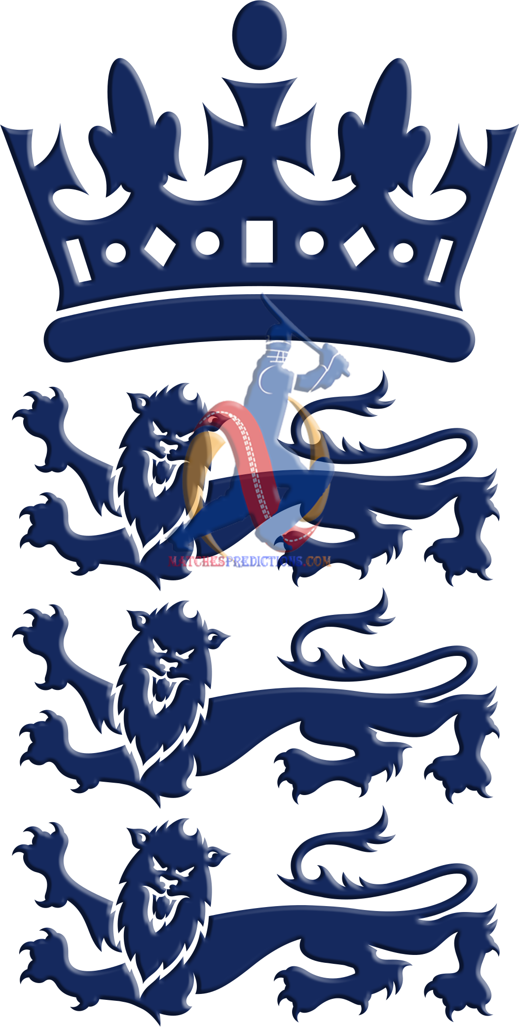 England Cricket Three Lions (1052x2081), Png Download