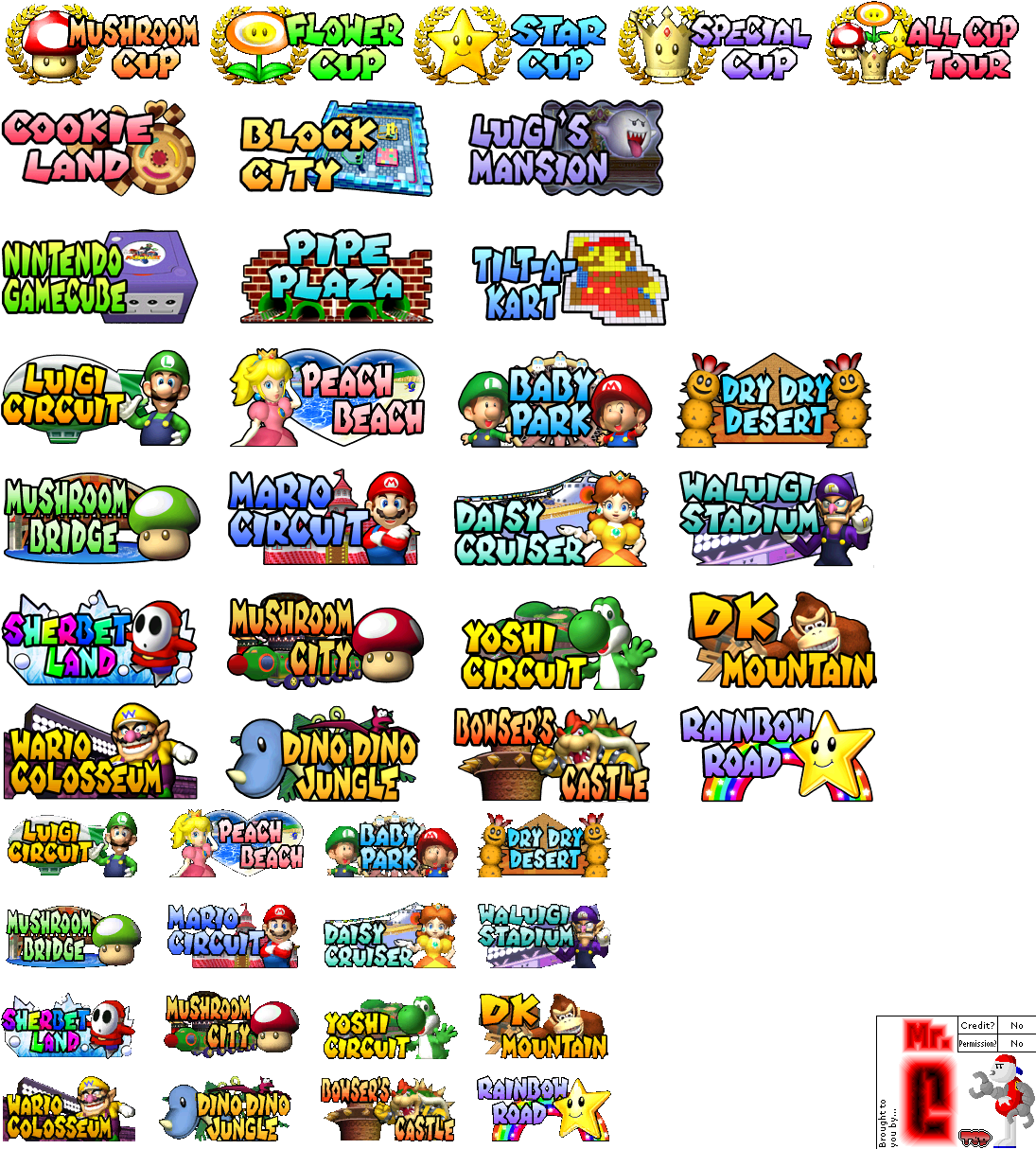 Luigi Circuit Gcn 3png The Mario Kart Racing Wiki Mario - Mario Kart Double Dash Track Logos (1100x1220), Png Download