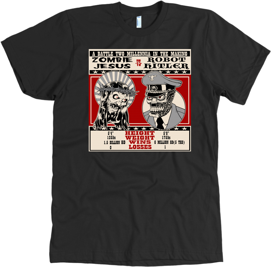 Zombie Jesus Vs Robot Hitler • Original Design By Tank - N Out 70th Anniversary Shirt (1024x1024), Png Download