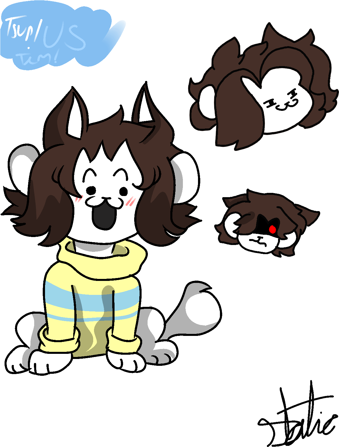 Enter The Temmie Factory - Cartoon (1200x1600), Png Download