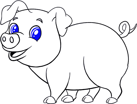 Cartoon Pig Png - Pig Outlines (678x600), Png Download
