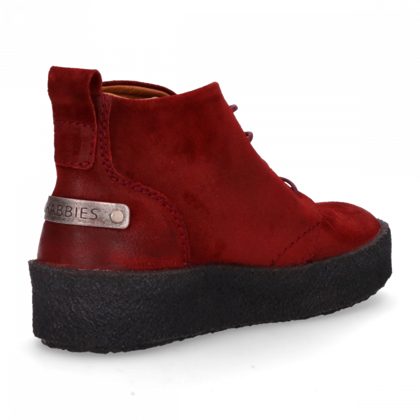 Ankle Boot With Lace Up Waxed Suede Red - Sneakers (840x840), Png Download