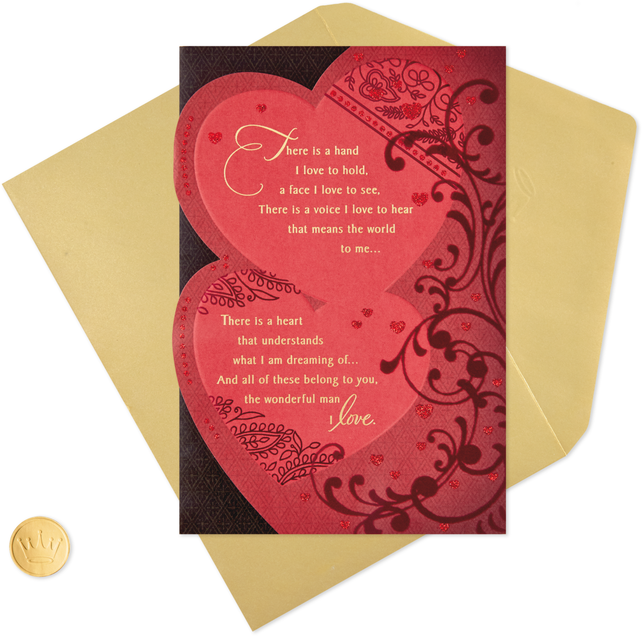 Two Hearts With Lace Valentine's Day Card For Husband - Envelope (1470x1470), Png Download