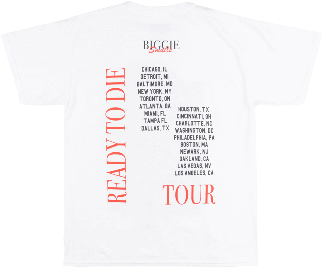 Notorious Big Biggie Smalls Ready To Die Tour T-shirt - Active Shirt (1140x930), Png Download