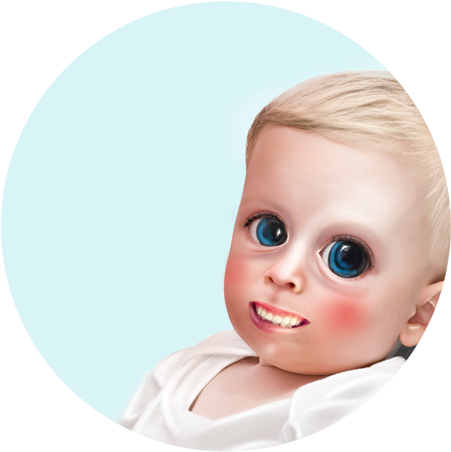 Creepy Baby Doll - Doll (700x707), Png Download