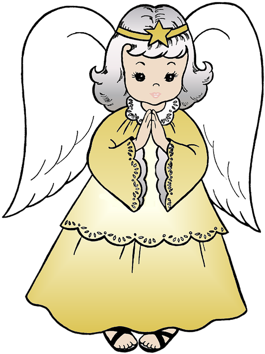 Christmas Angel, Christmas, Angel, Yellow - Colouring Pics Of Christmas Angels (540x720), Png Download