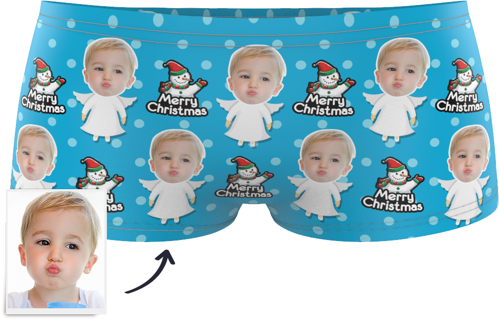 Christmas Angel Kids Boxer Briefs Printed Face - Baby (1000x1000), Png Download
