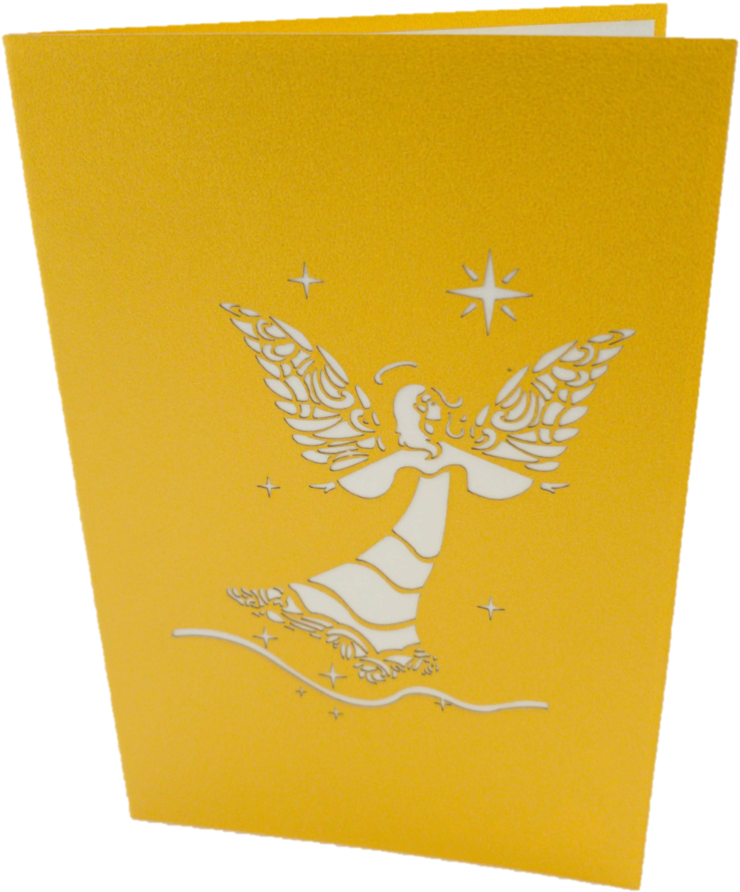 Christmas Angel 3d Pop Up Card - Surfing (1024x1023), Png Download