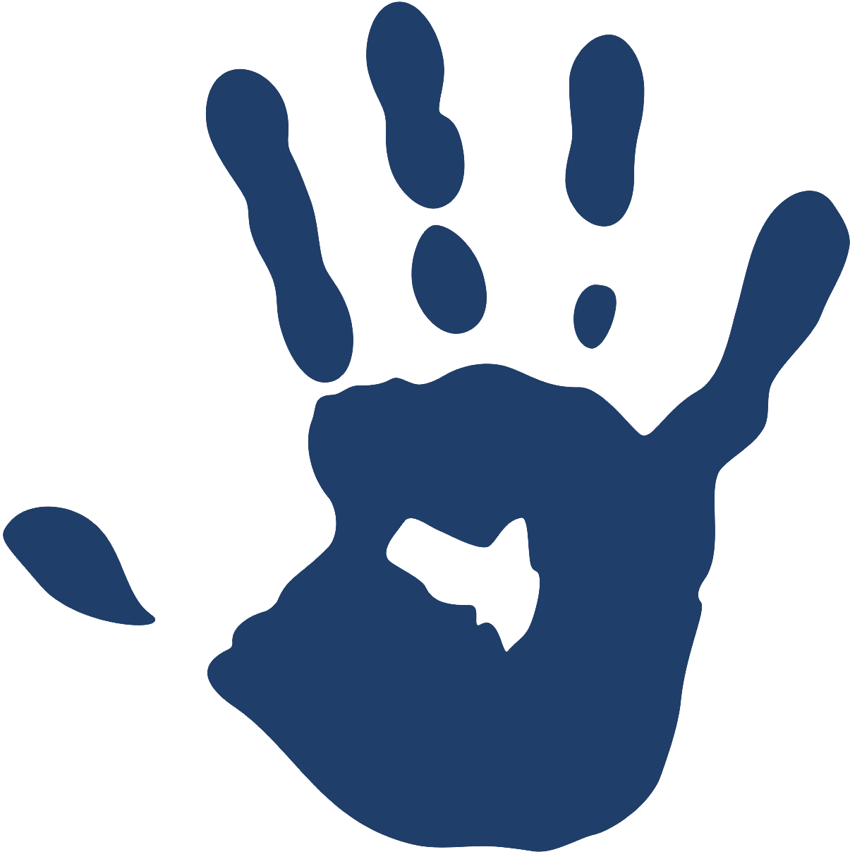 Print Of Hand - Mão Stencil (1500x1287), Png Download