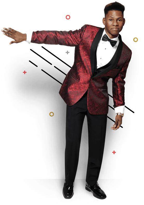 Al S Wear Prom Tuxedo Suit Rentals - Red And Black Homecoming Suits (578x825), Png Download