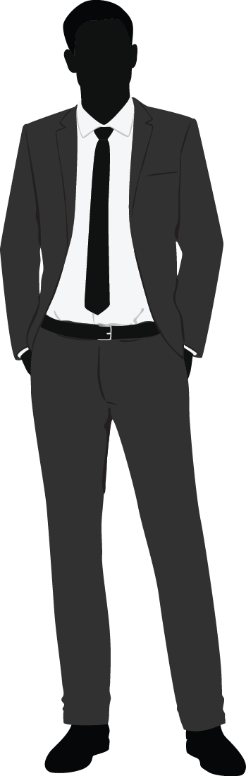 Business Man Silhouette - Tuxedo (349x1100), Png Download