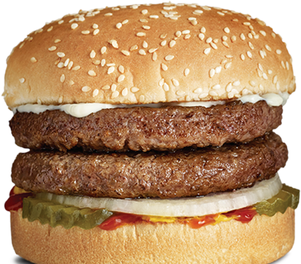 Burger Clipart Tall - A&w Transparent Burger (640x520), Png Download