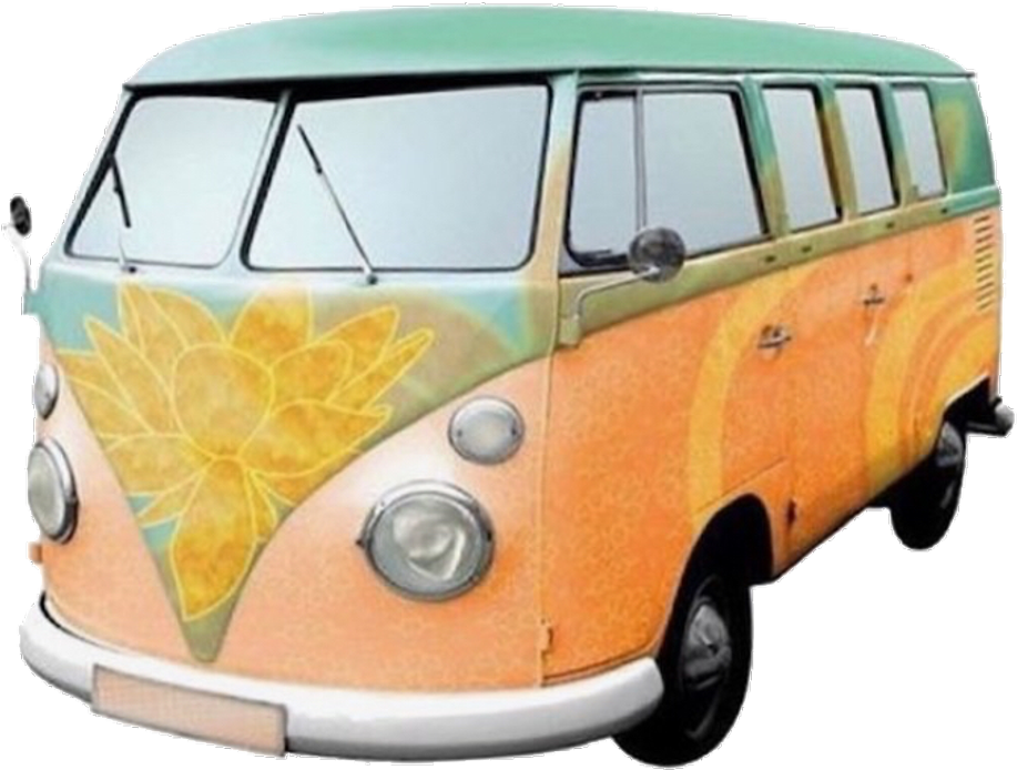 Moodboard Sticker - Hippie Bus (1024x851), Png Download