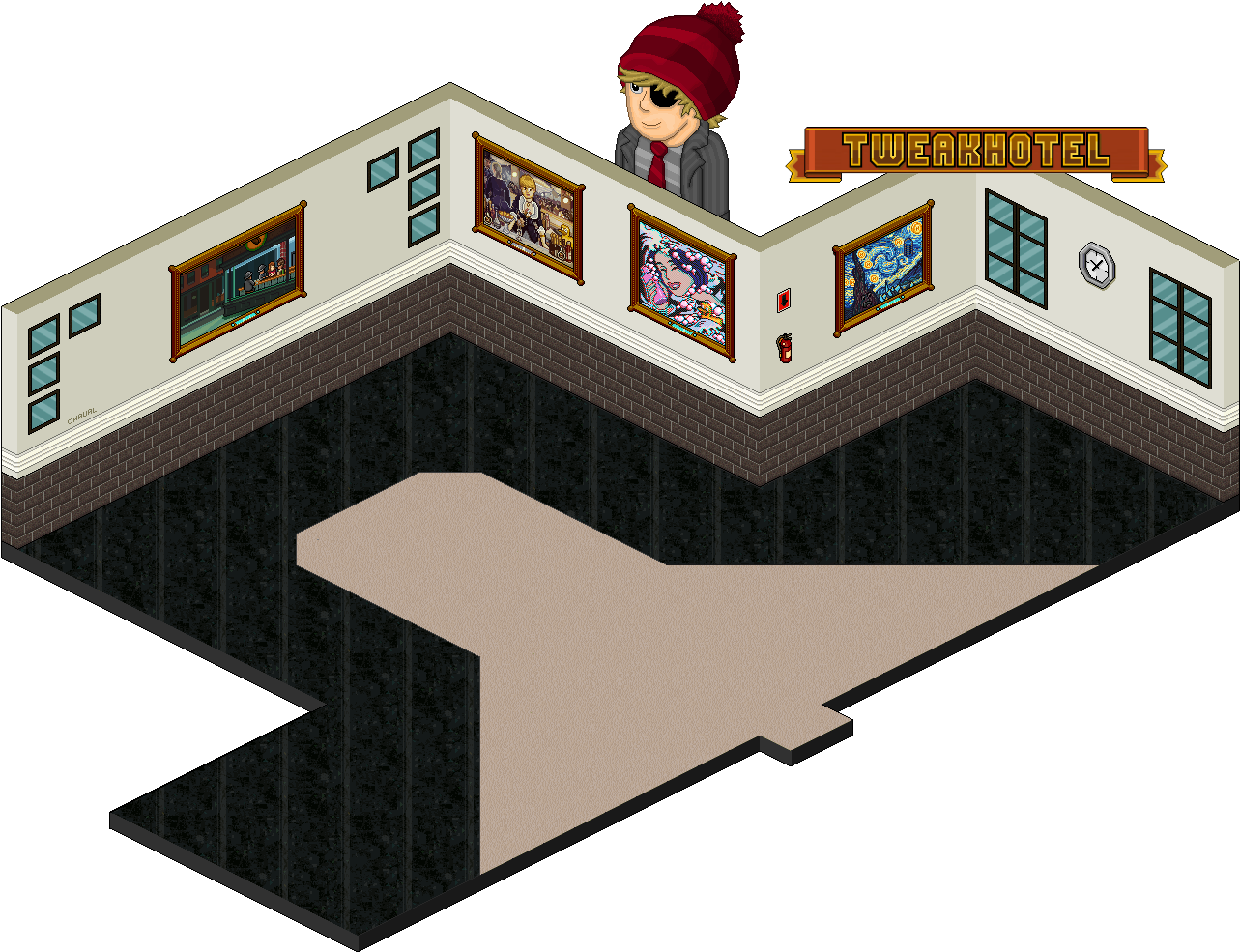 Kisspng Habbo Roof Room Anonymous Floor Room Background - Habbo Bg Beeimg (1318x1006), Png Download