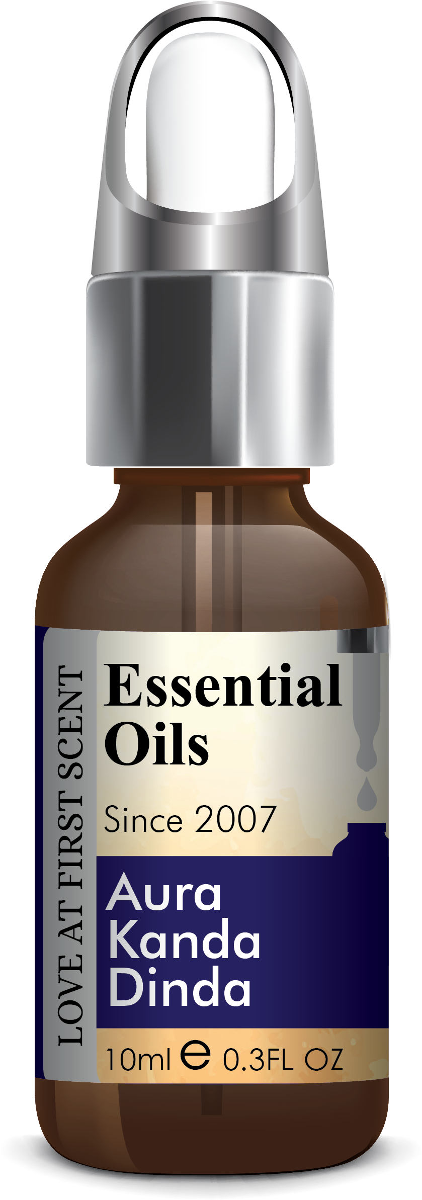 Aura Kanda Dinda Essential Oils - Glass Bottle (2500x2500), Png Download