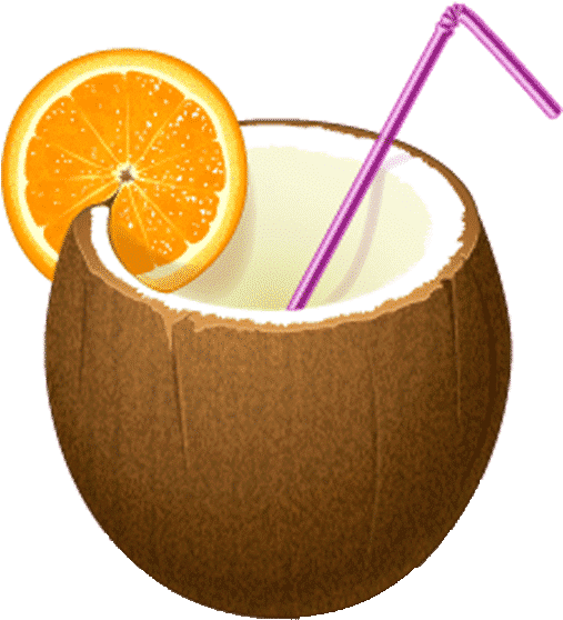 Coconut With Straw Png File - Cocktail Icon (957x600), Png Download