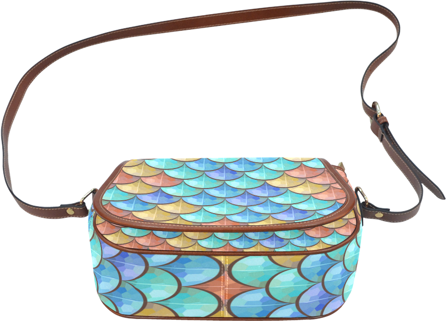 Polygonal River Fish Print Waterproof Saddle Bag - Shoulder Bag (1000x1000), Png Download