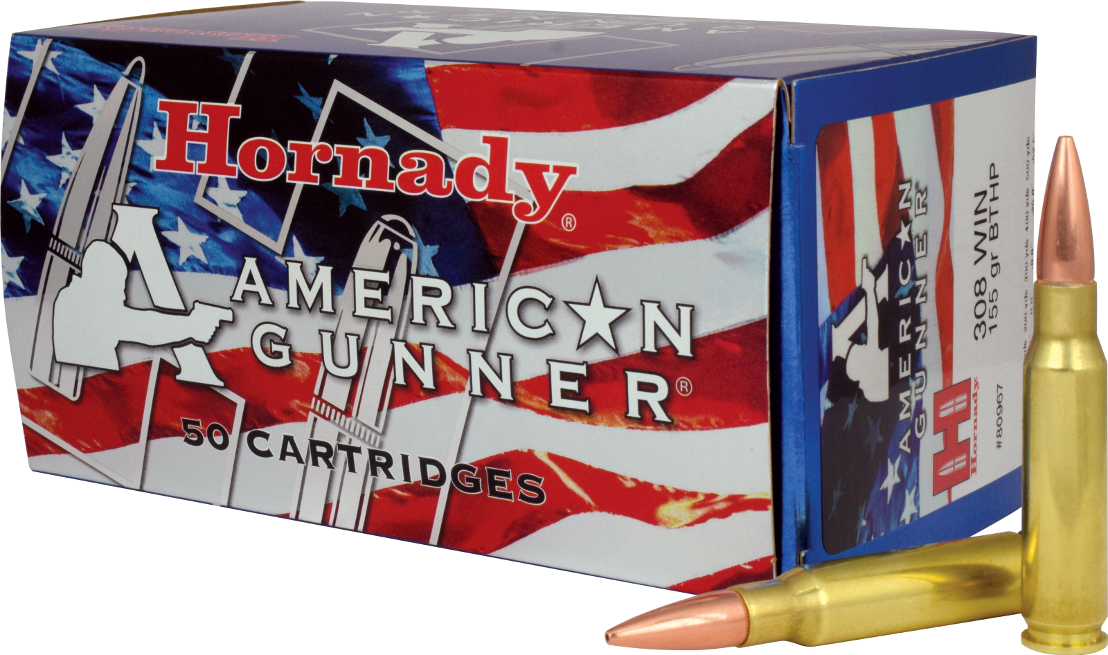 Hornady's 308 American Gunner Is Loaded With Match - Ammunition (1600x946), Png Download