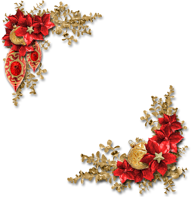 Christmas Corner Border Png - Digital Christmas Scrapbooking Clusters Png (700x700), Png Download