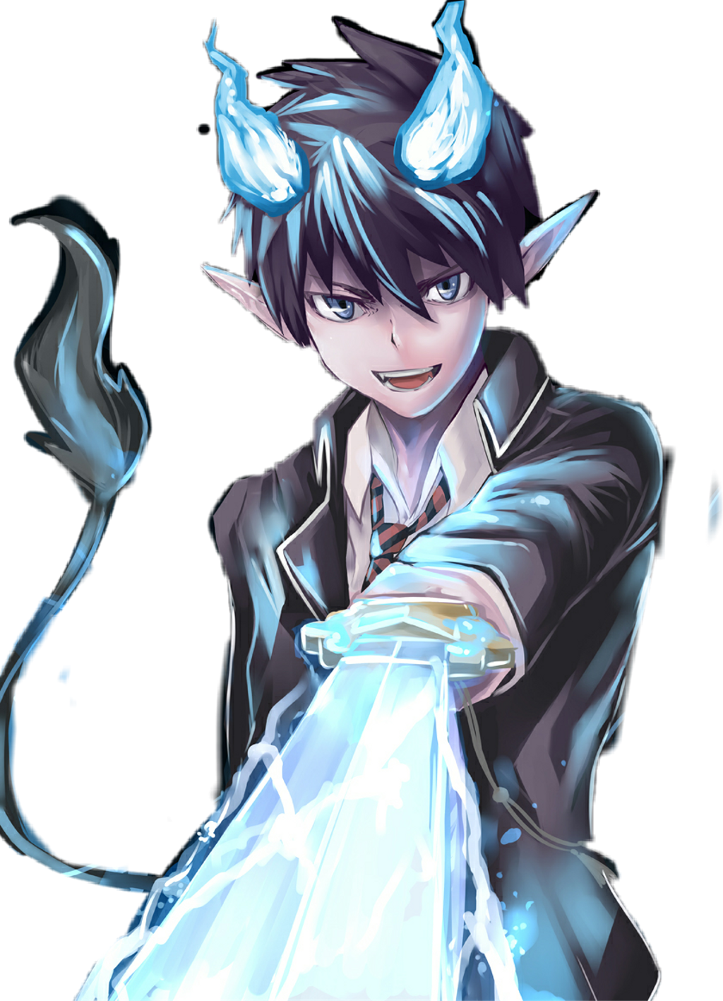 Report Abuse - Sword Rin Okumura Flames (1024x1417), Png Download