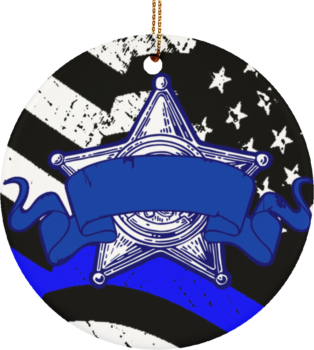 Police Inspired Ceramic Blue Line Grunge Flag Patriotic - Prohibido Fumar (1155x1155), Png Download