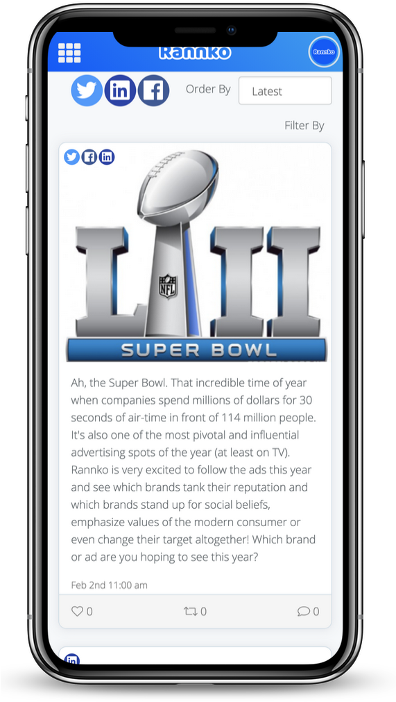 Take Control Of Social - Super Bowl 52 Logo Png (570x1067), Png Download