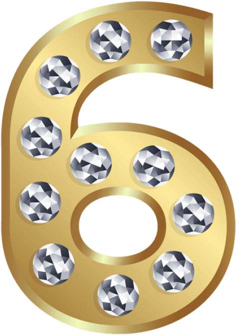 Free Png Download Six Gold Number Clipart Png Photo - Transparent Png Gold Numbers (480x678), Png Download