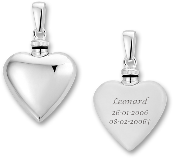 Silver Heartshaped Assieraad With Engraving - Locket (800x560), Png Download