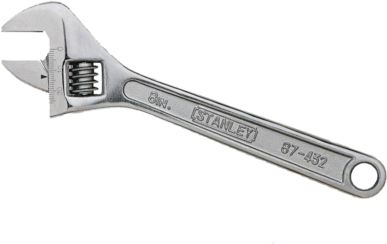 Stanley 100mm/4" Adjustable Wrench Ths87430 - Adjustable Spanner (1026x625), Png Download