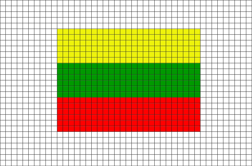 Flag Of Lithuania Flag Pixel Art From Brikbook - Philippine Flag In Minecraft (880x581), Png Download