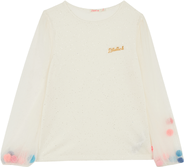 White Confetti Sleeve T-shirt - Long-sleeved T-shirt (700x700), Png Download
