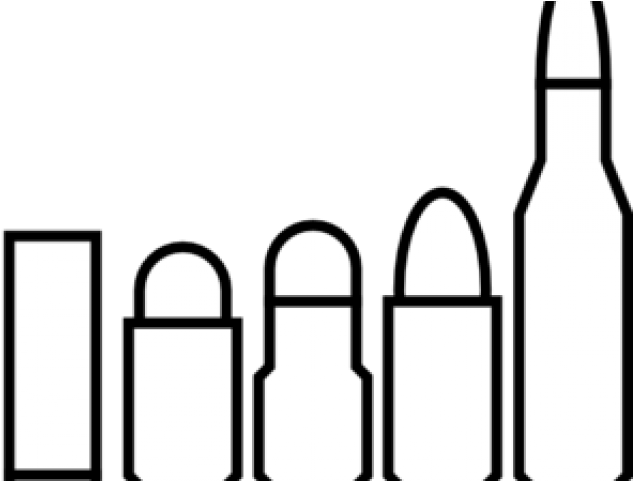 Shotgun Clipart Bullet Shell - Bullet Black And White Png (640x480), Png Download