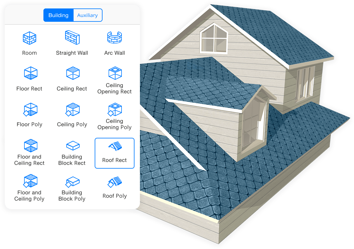 Custom Roof Tool - House (1174x824), Png Download