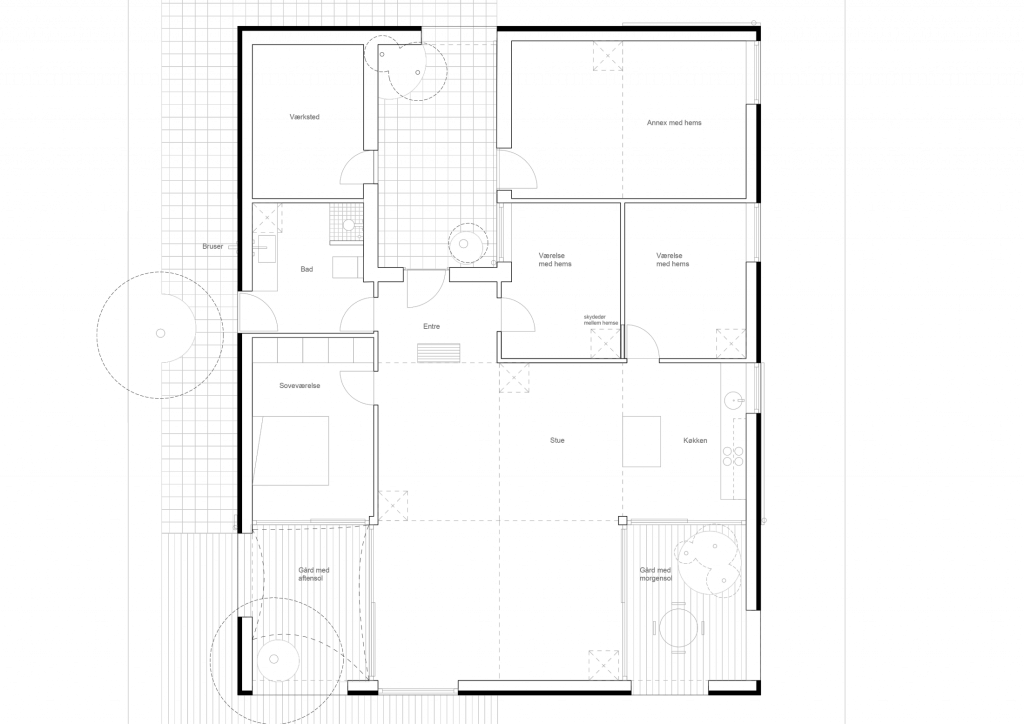 Sigurd Larsen Design Architecture The Roof House Daylight - Technical Drawing (1024x724), Png Download
