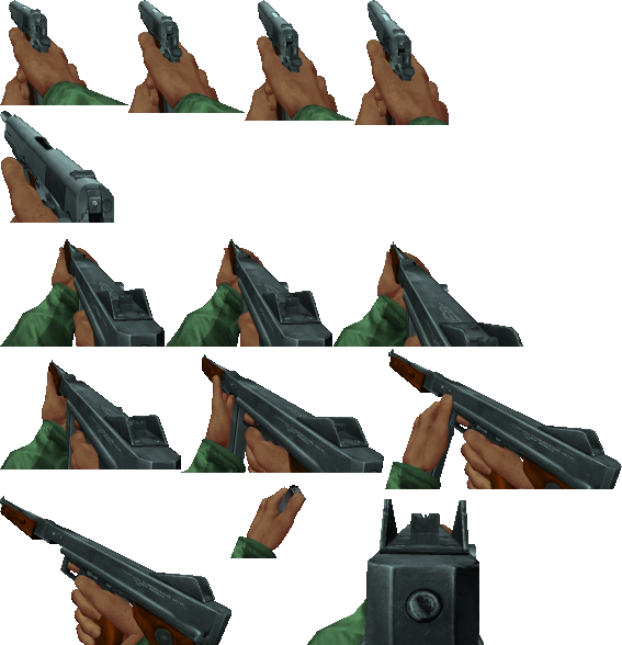 Call Of Duty Colt 1911 And Thompson Submachinegun, - Call Of Duty Sprites (567x588), Png Download