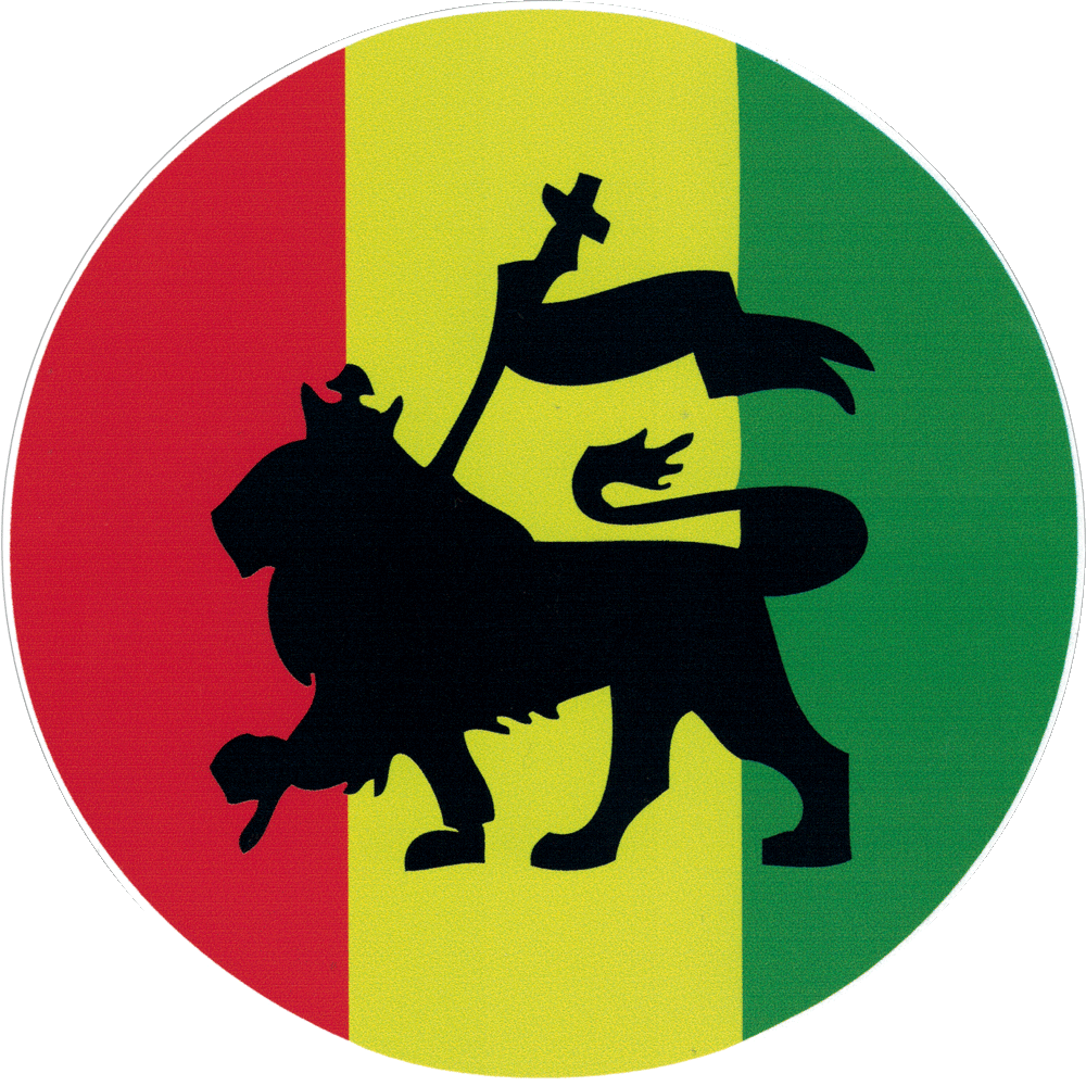 Bumper Sticker / Decal - Rasta Lion Transparent (1000x1000), Png Download
