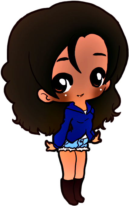 Chibi Thanksgiving Clipart - Cute Chibi Black (457x700), Png Download