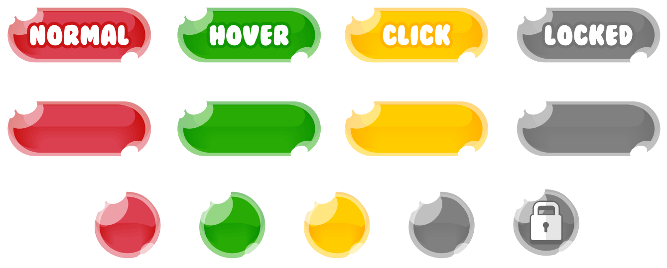 Button1 - Game Buttons (1468x616), Png Download