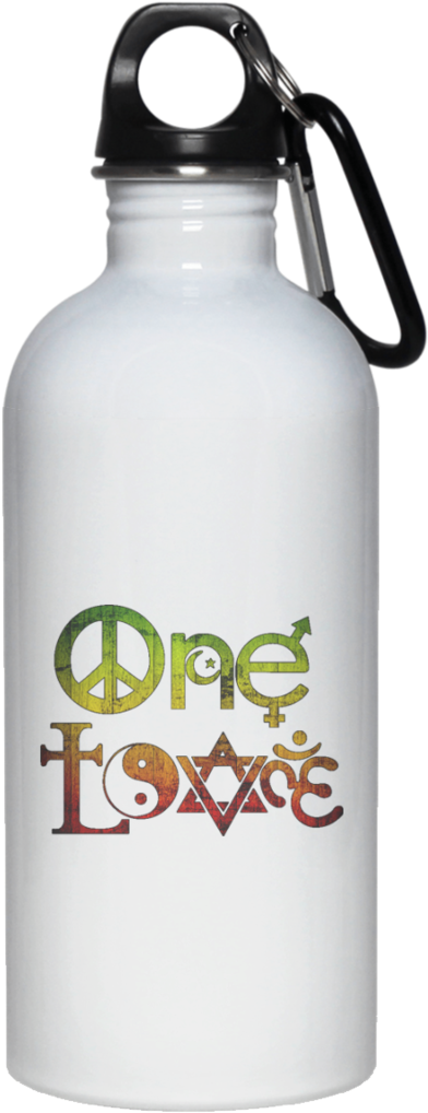 23663 Rasta One Love 20 Oz - Water Bottle (1024x1024), Png Download