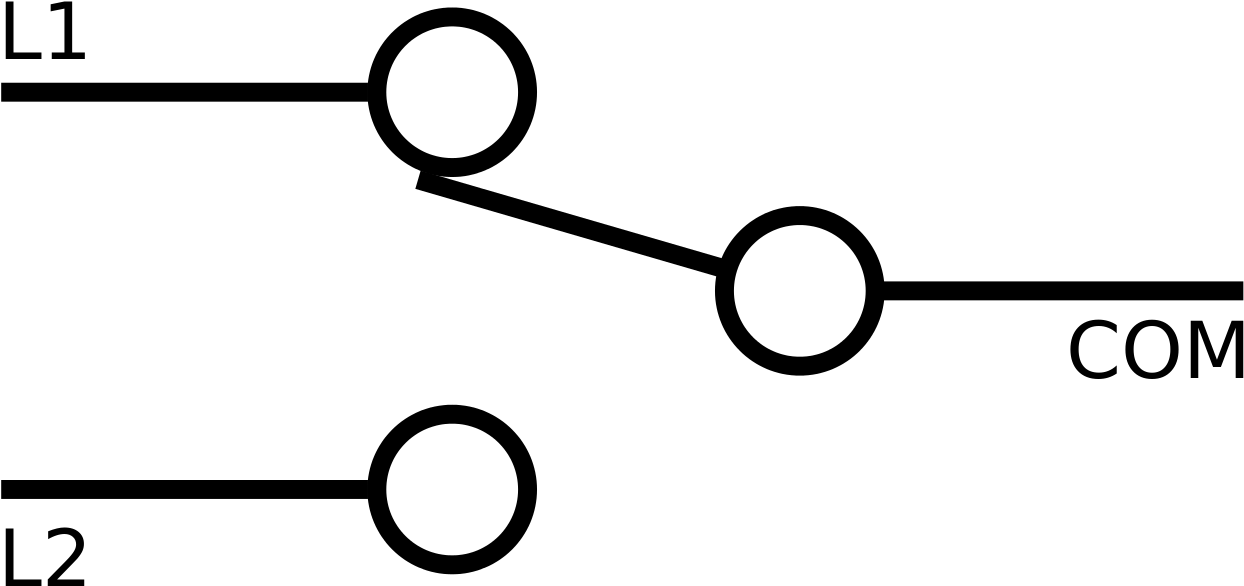 File - Spdt-switch - Svg - Símbol D Un Commutador (1280x614), Png Download