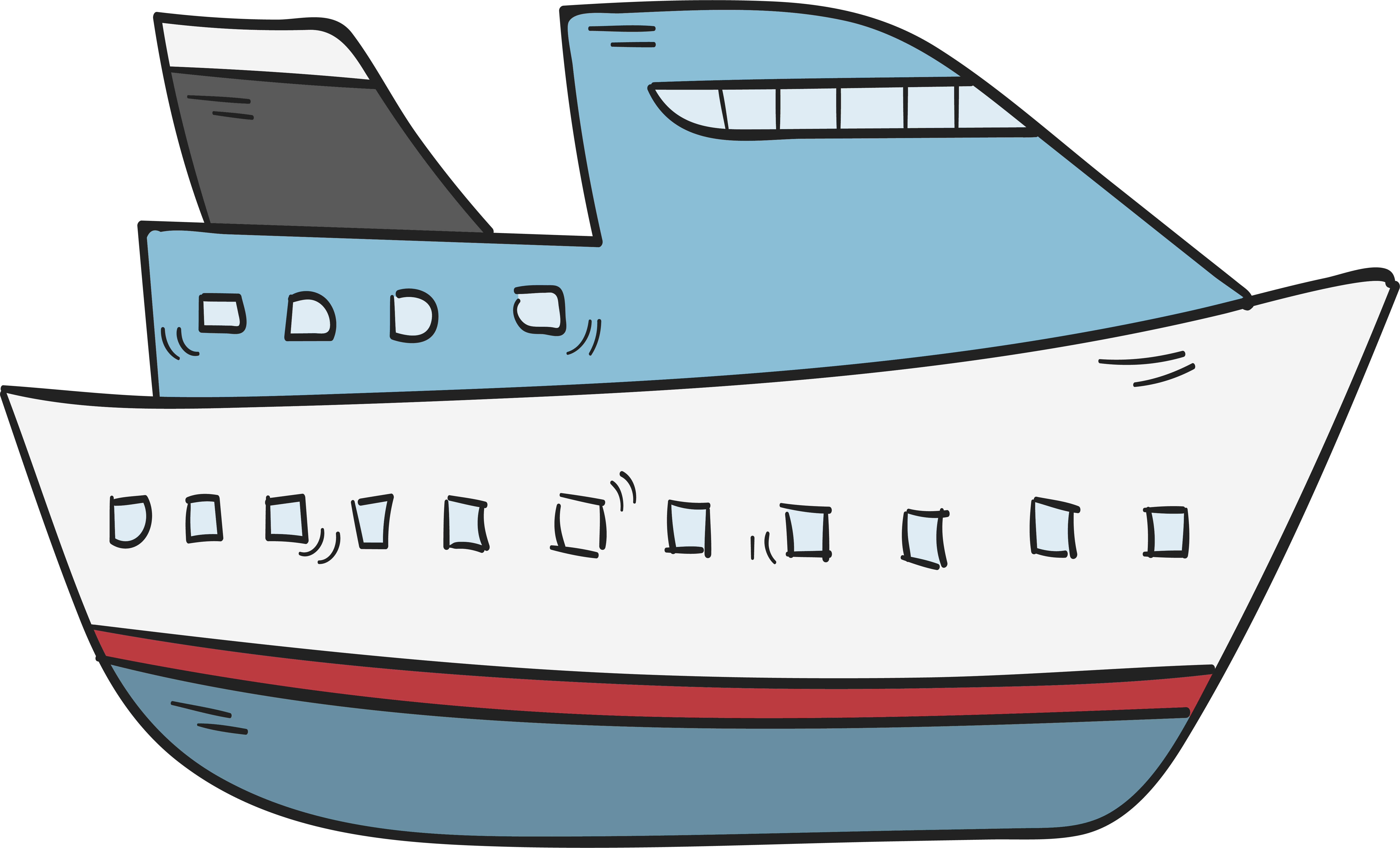 Boat Cruise Ship - Cartoon Cruise Ship Png (6101x3698), Png Download