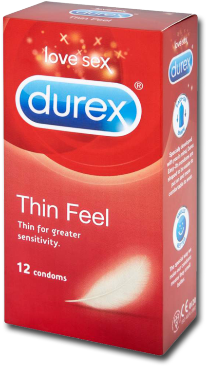 Durex Thin Feel Condoms 12s - Durex Thin Feel 12 (800x800), Png Download