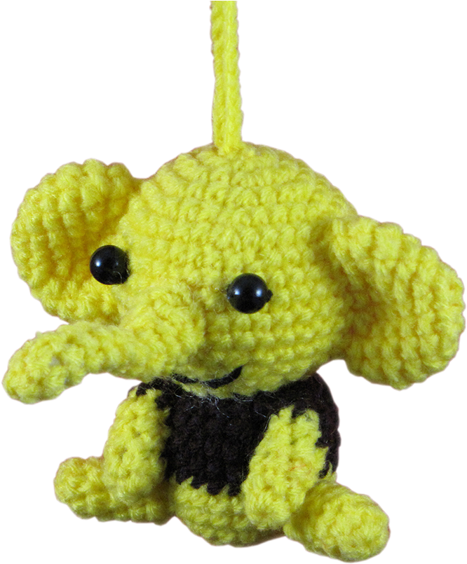 Crochet Elephant Ornament - Stuffed Toy (1201x1024), Png Download
