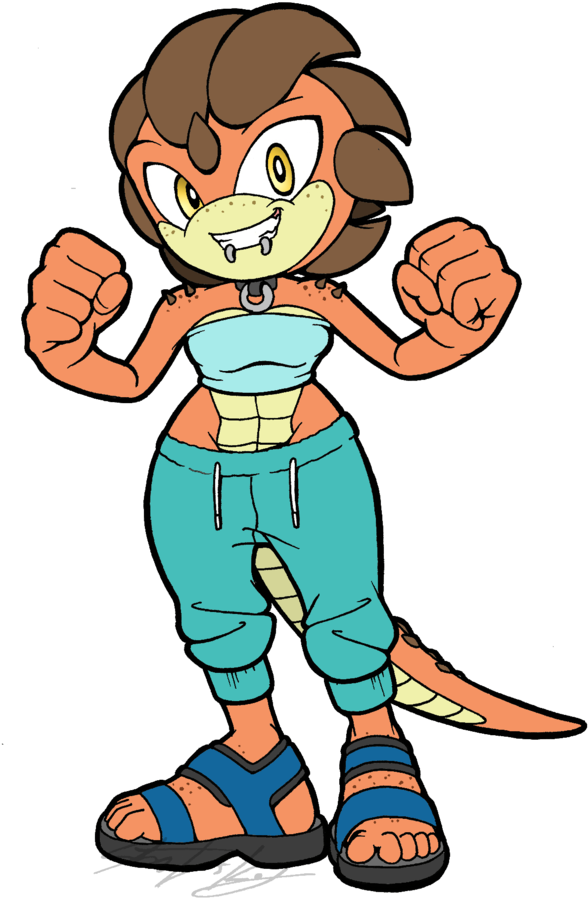 Tephra The Devil Lizard By Molochtdl - Sonic The Hedgehog Lizard (588x898), Png Download