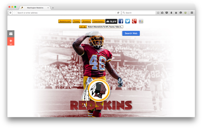 Nfl Washington Redskins New Tab Get This Extension - Washington Redskins (700x445), Png Download