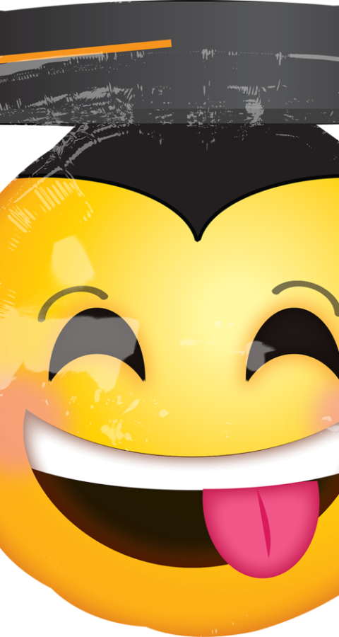 33110 Awesome Grad F - Emoji Con Gorro De Graduacion (480x900), Png Download