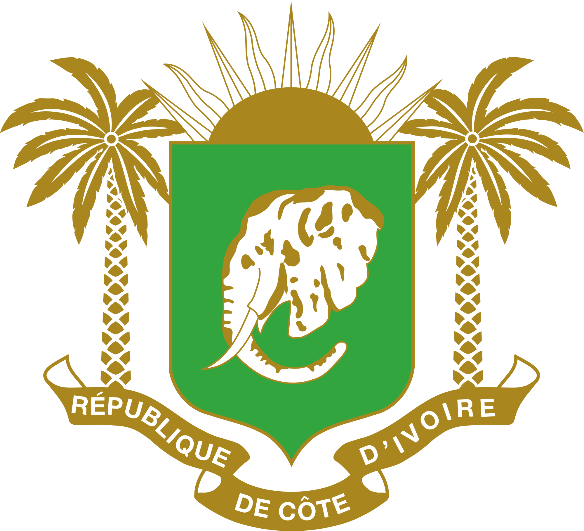 Crest Transparent Palm Leaf - Republic Of Cote D Ivoire (2000x1817), Png Download