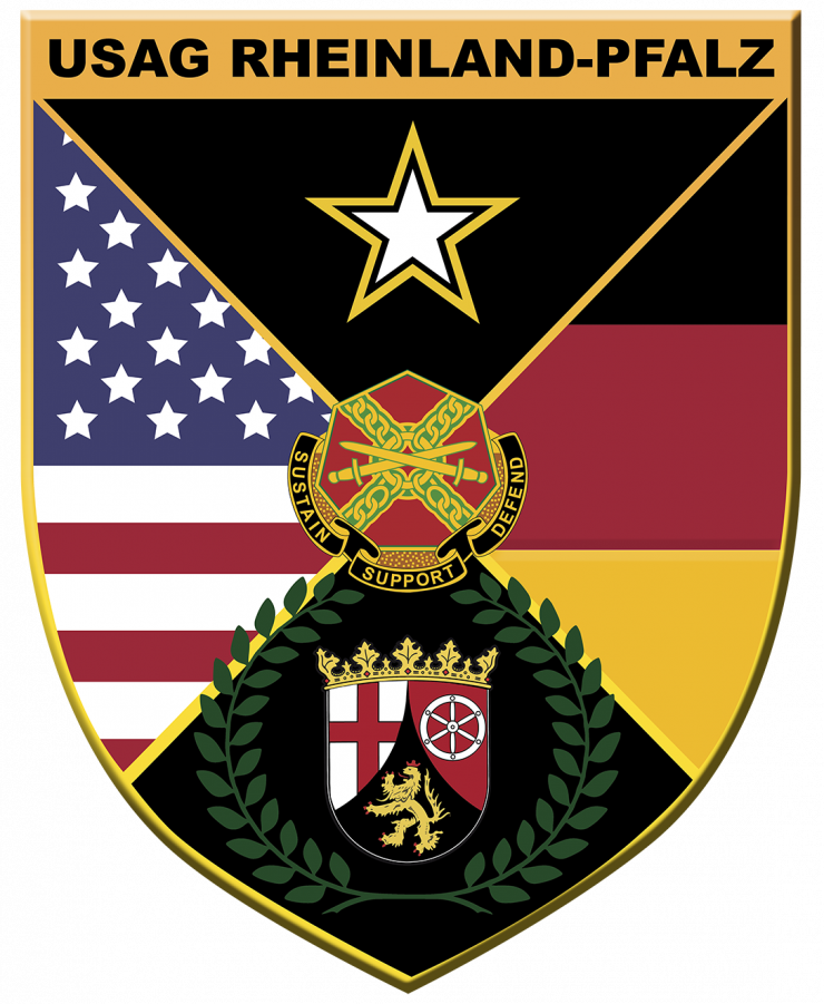 Rheinland-pfalz Crest 3d High Res - Us Army (740x901), Png Download