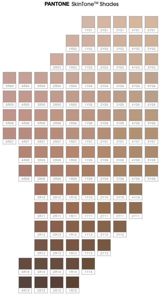 Color Iq Chart - Pantone Skintone (627x1039), Png Download